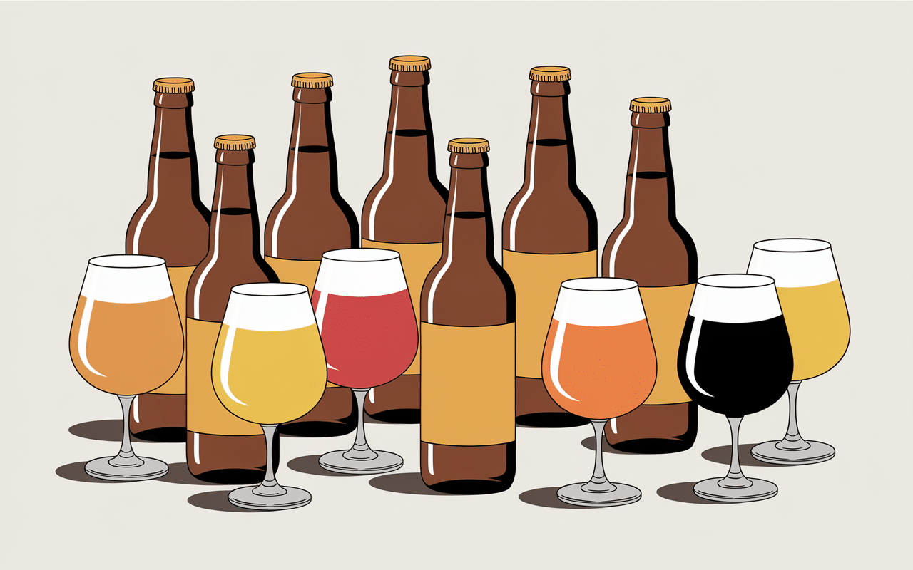 bouteilles et verres de biere portugaise sur fond neutre