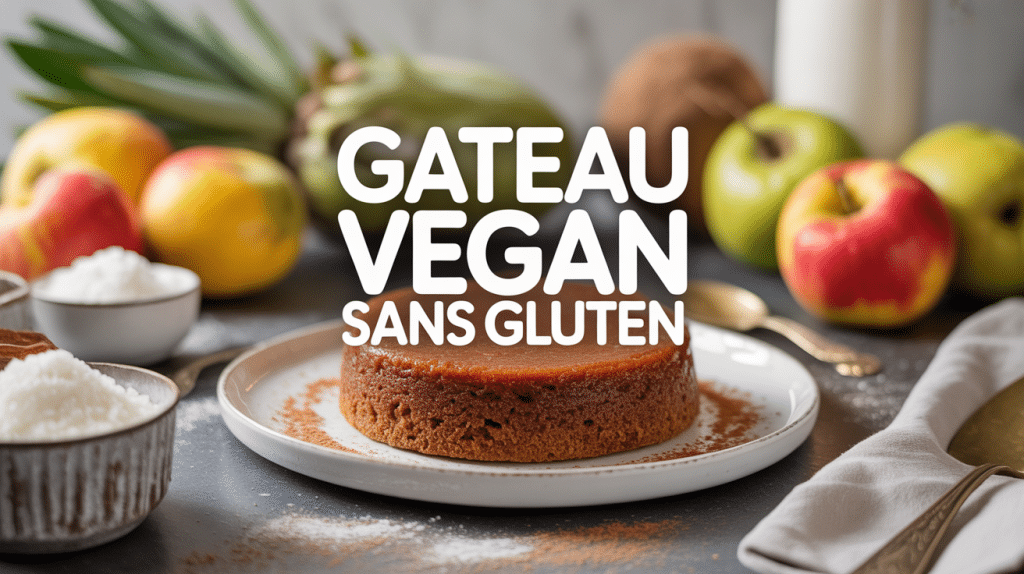gateau vegan sans gluten sur assiette ingrédients