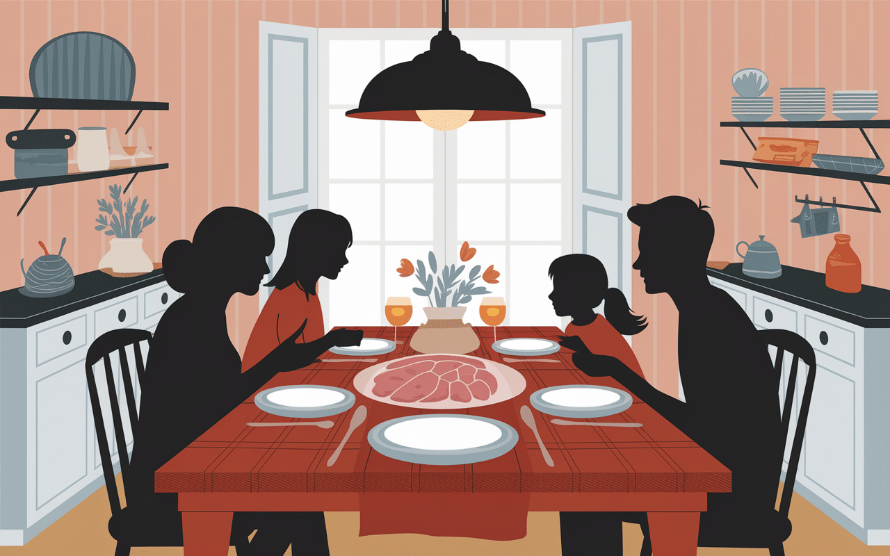 langue de porc vinaigrette repas famille table rustique