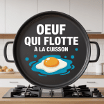 oeuf qui flotte à la cuisson sur l'eau bouillante