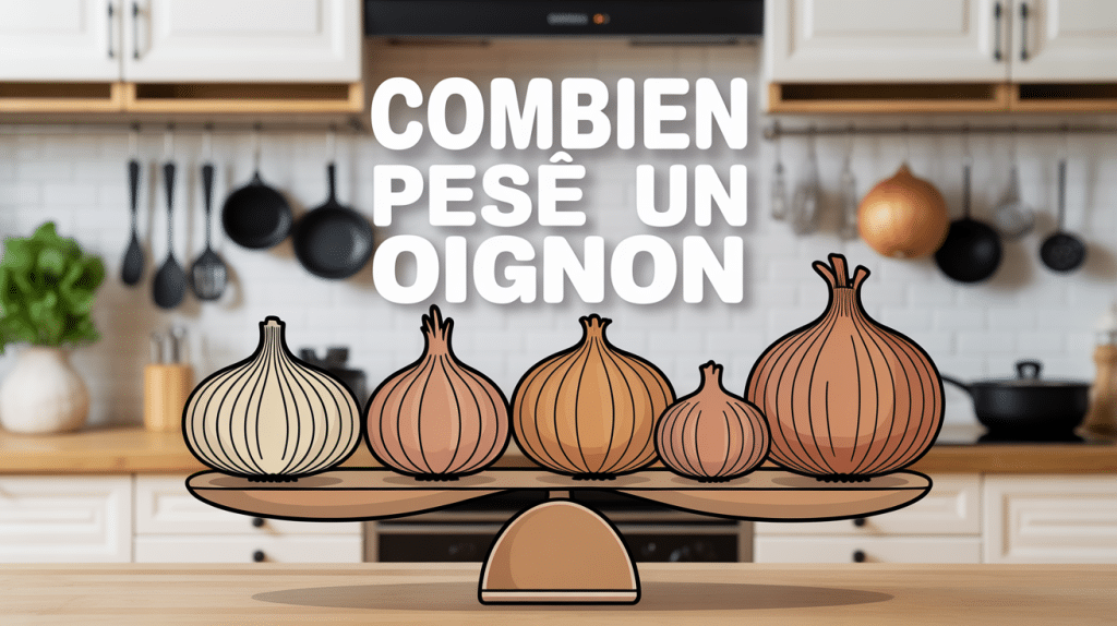 poid 1 oignon sur balance de cuisine