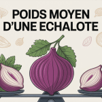 Illustration poids échalote sur balance moderne