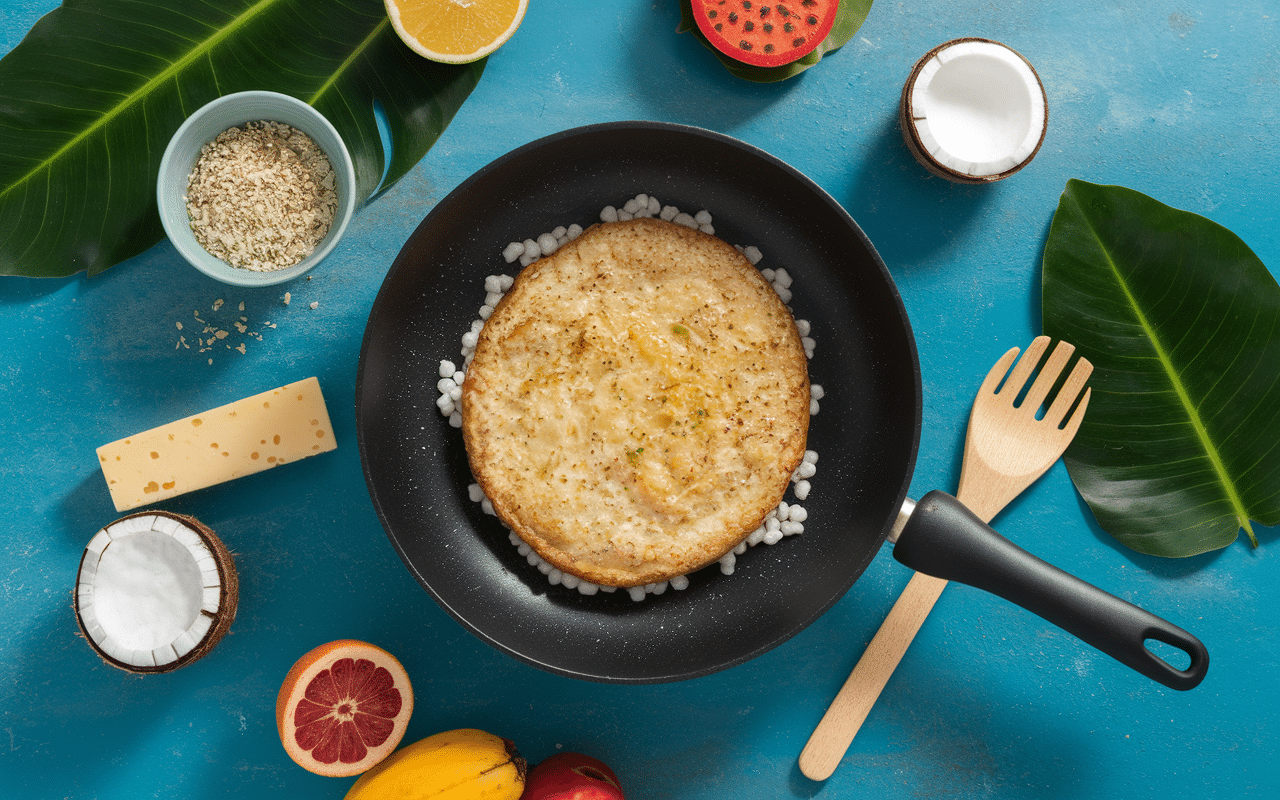 Galette tapioca bresilien cuisson, garnitures fromage coco fruits