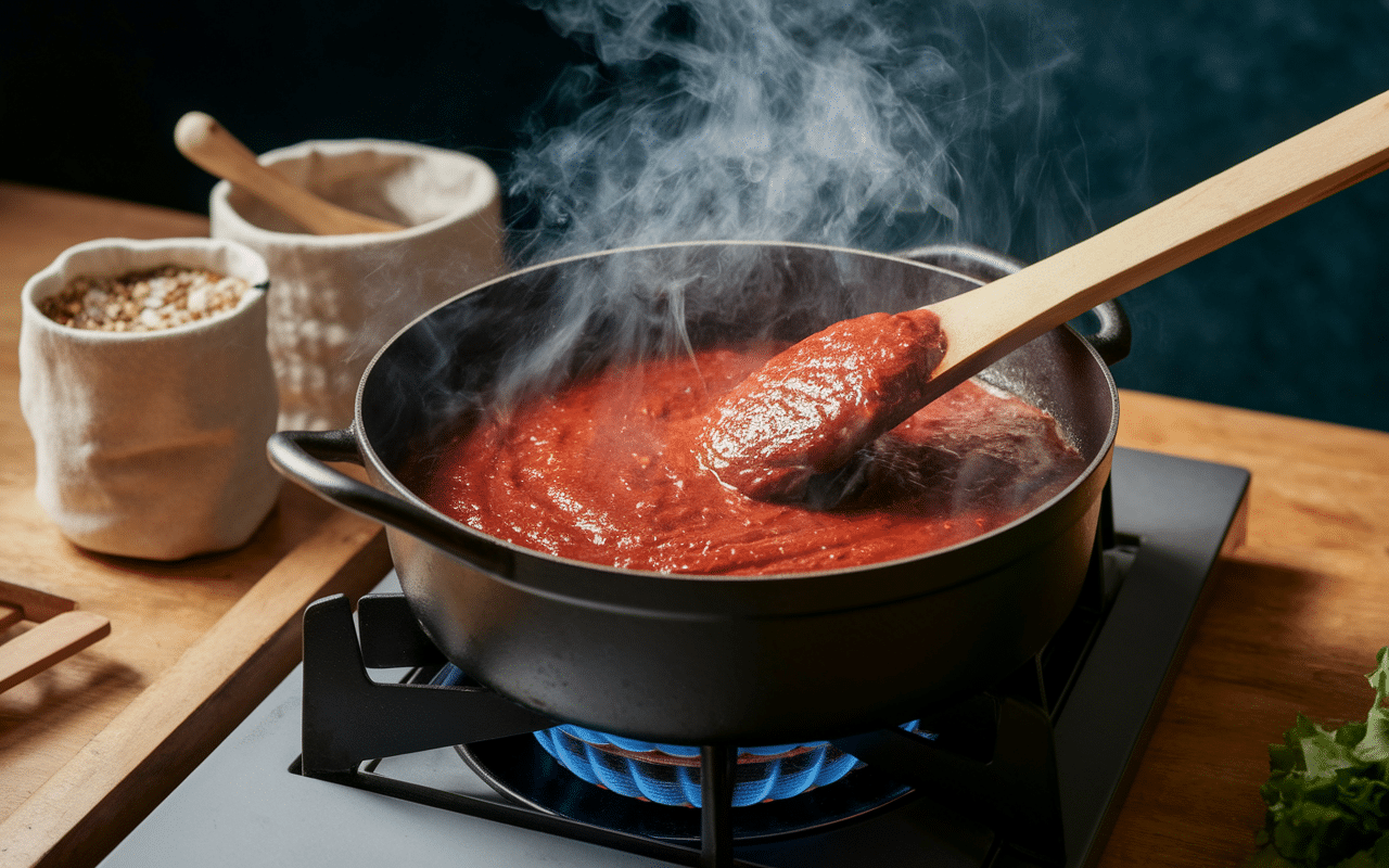 Recette sauce barbecue americaine cuisson casserole fonte