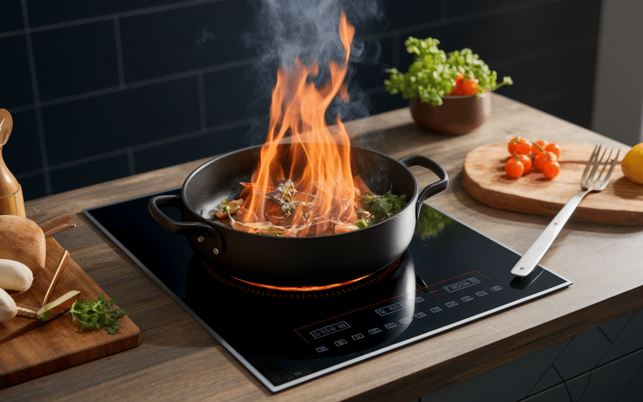 Poêle paupiettes de porc, réglages cuisson optimaux