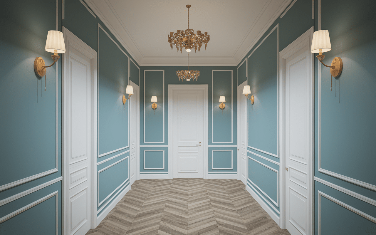 Schéma technique installation appliques murales pour couloir