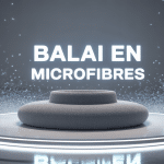 balai en microfibres moderne sur carrelage blanc propre