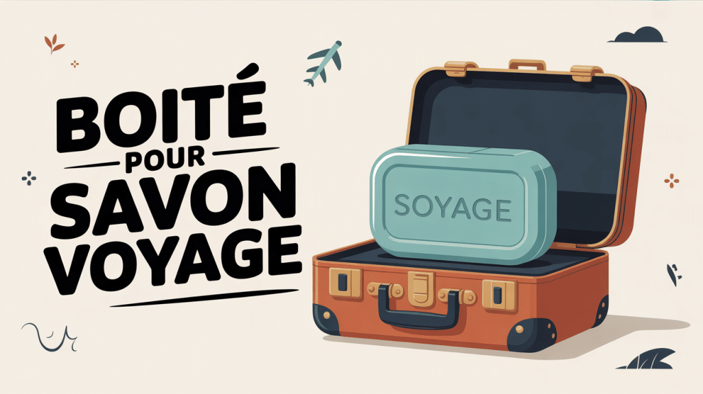 boite pour savon voyage sur valise ouverte