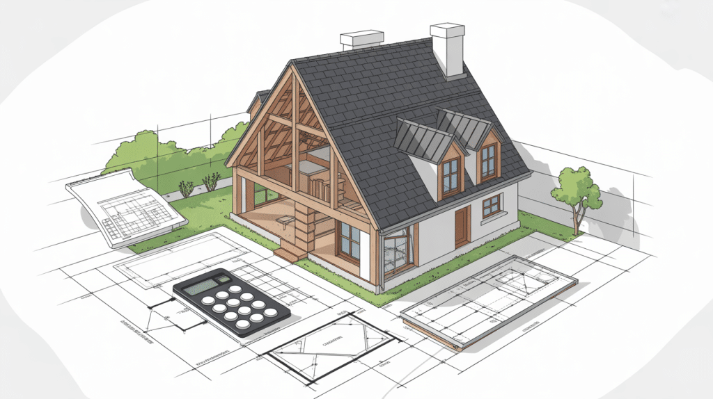 Coupe technique calcul fermette comble amenageable