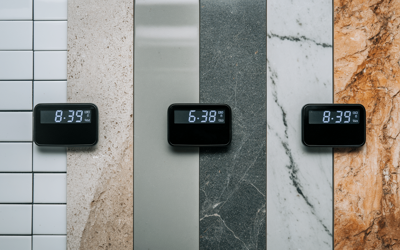 Différents matériaux poid carrelage au m2 balances