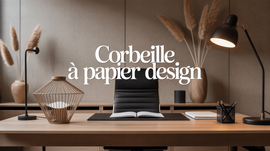 corbeille à papier design élégante dans bureau contemporain