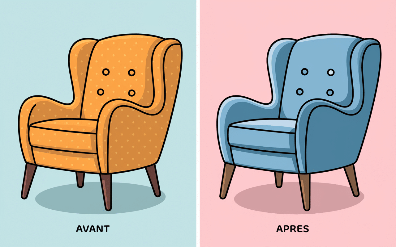 avant apres fauteuil avec housse de fauteuil extensible