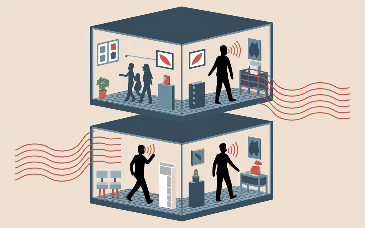 Illustration bruit traversant isolant phonique sol en immeuble