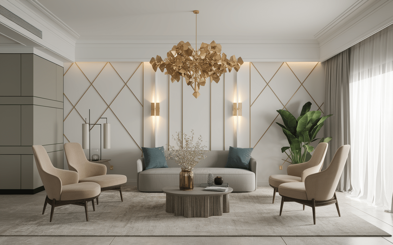 Luminaire salon moderne ambiance lumineuse design