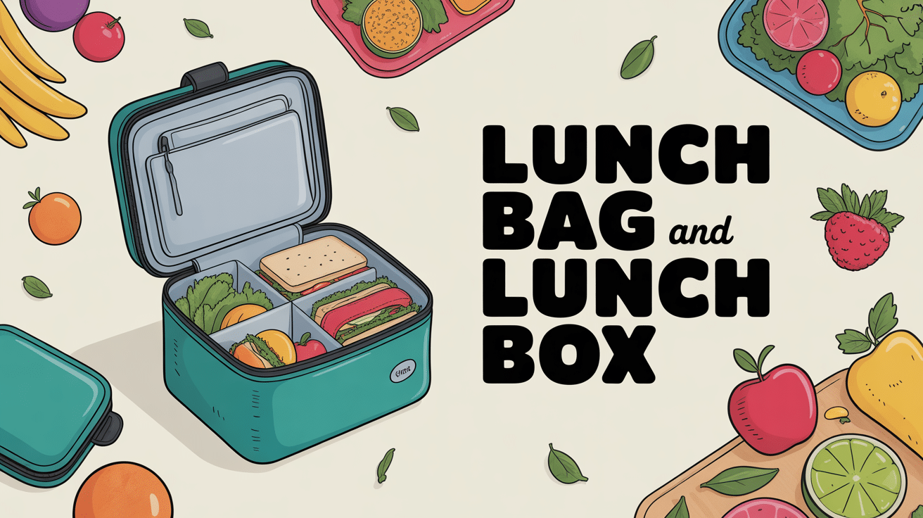Lunch bag and lunch box avec aliments frais et organisation moderne