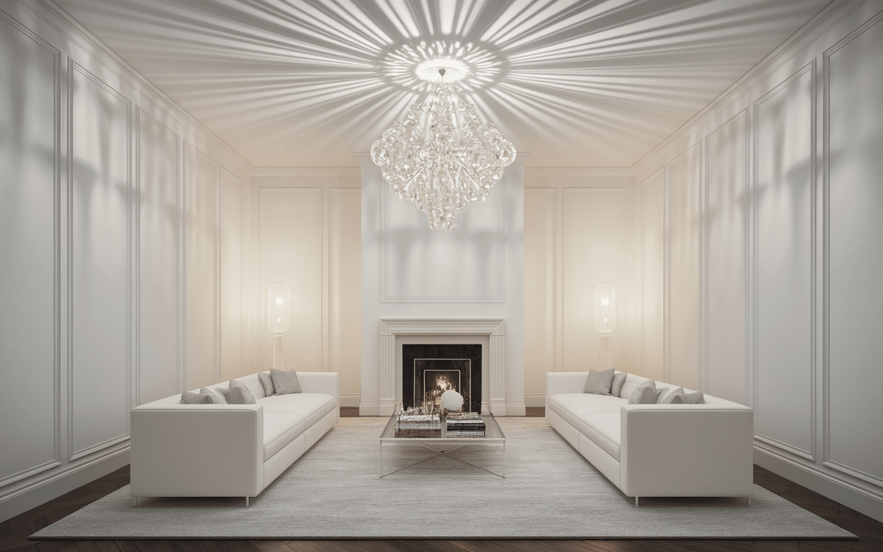 lustre cristal moderne minimaliste reflets lumineux