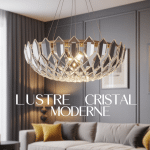 lustre cristal moderne suspendu salon contemporain