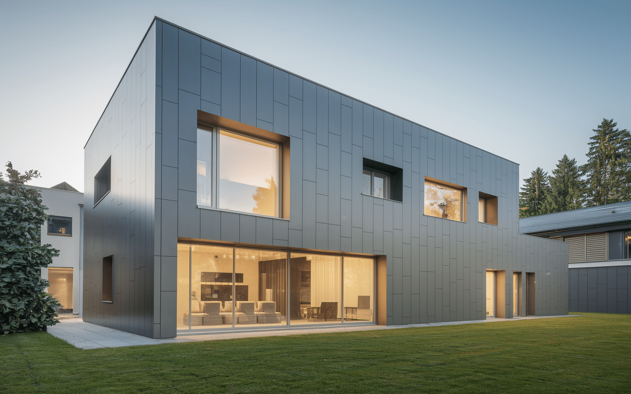 Série de menuiseries aluminium gris 2900 sablé mat