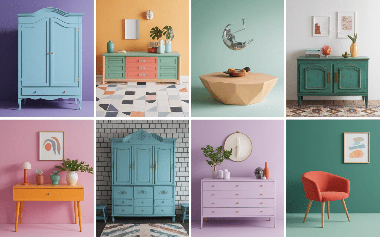 Meuble relooké avant apres mosaïque transformations meubles