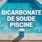 Piscine et bicarbonate de soude sur margelle