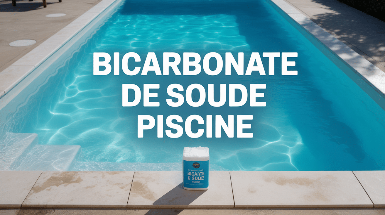 Piscine et bicarbonate de soude sur margelle