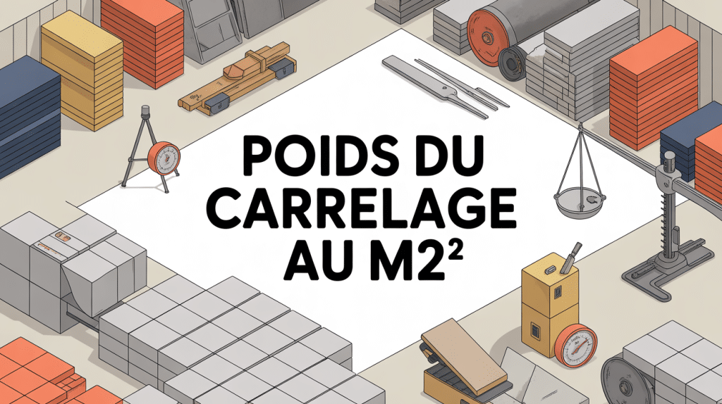 chantier illustré poids carrelage m2 et balance