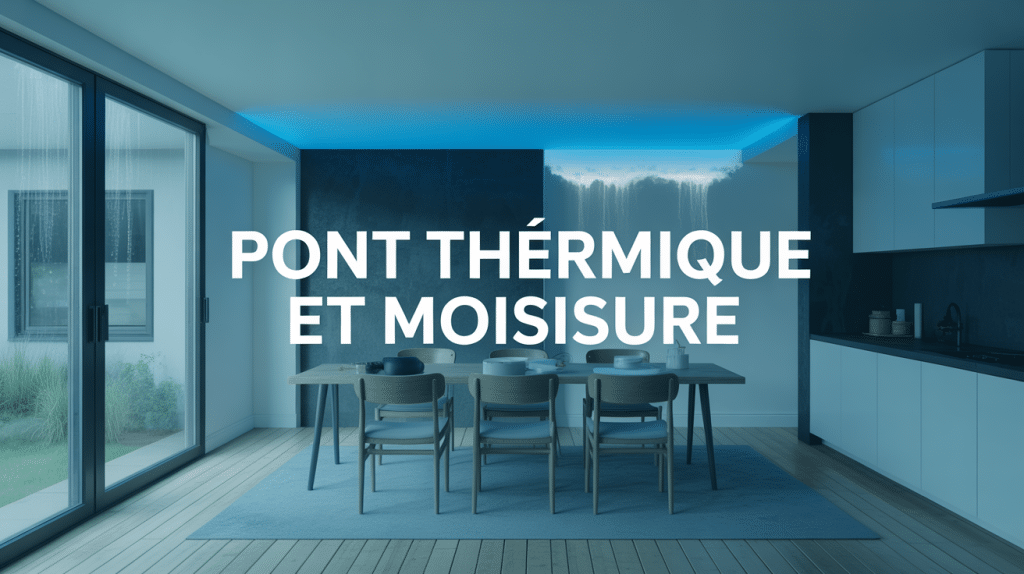 Vue coupe maison pont thermique moisissure condensation