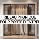 porte d'entrée avec rideau phonique épais beige