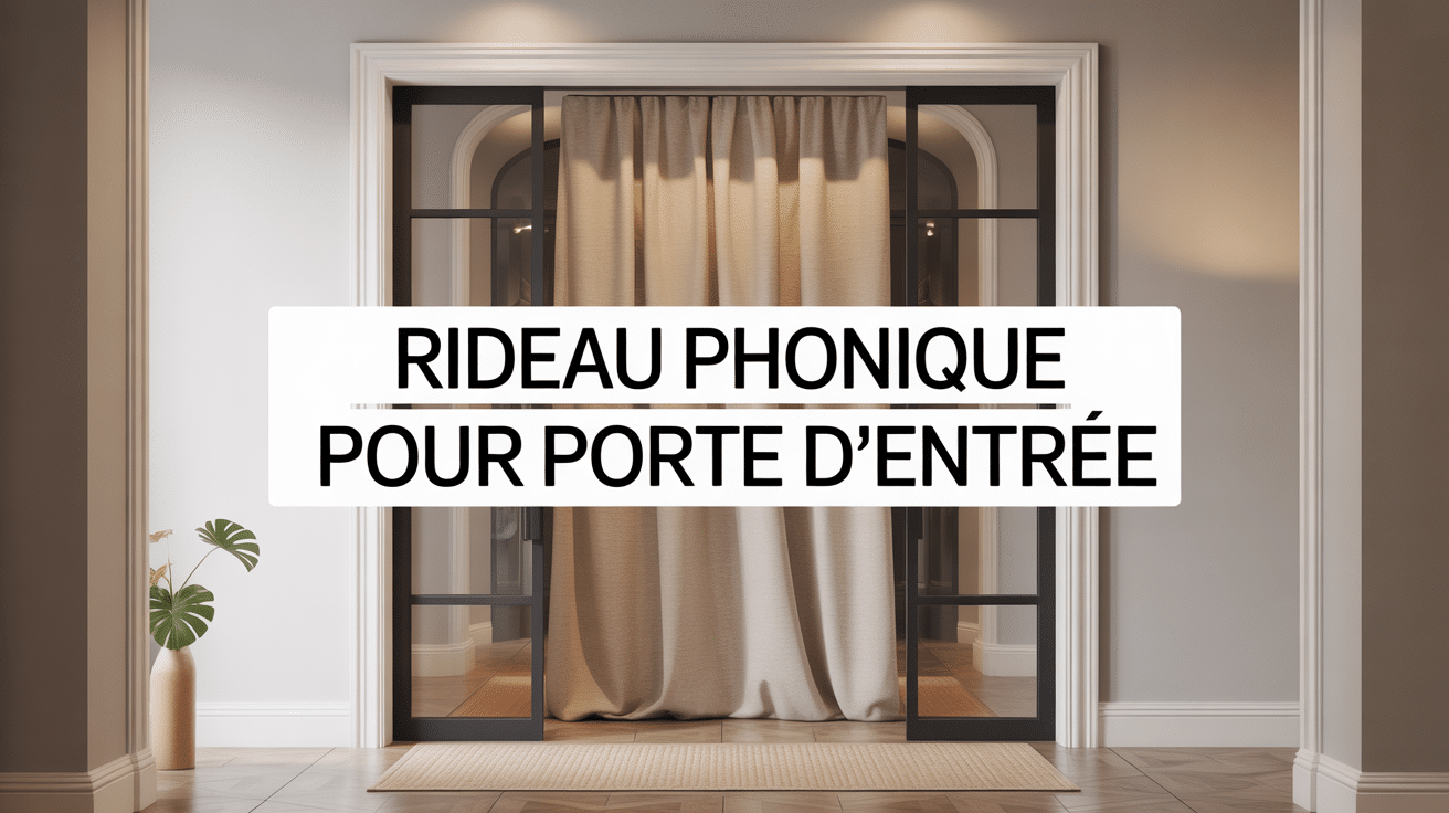 porte d'entrée avec rideau phonique épais beige