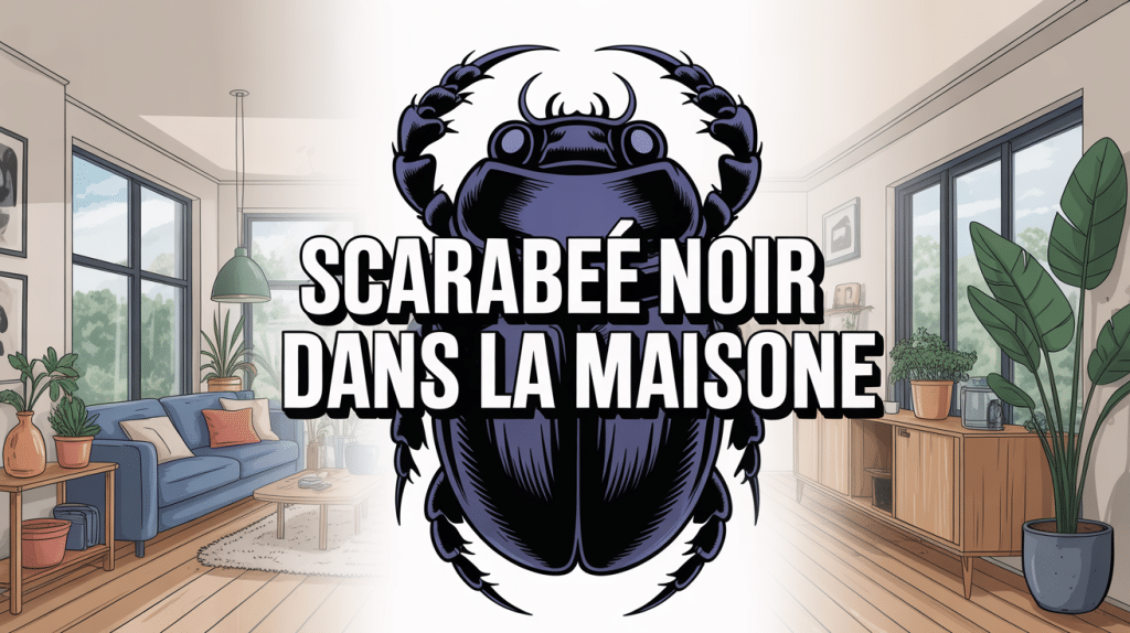 scarabée noir dans la maison intérieur moderne