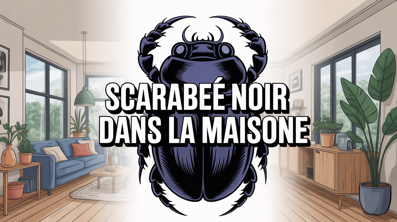 scarabée noir dans la maison intérieur moderne
