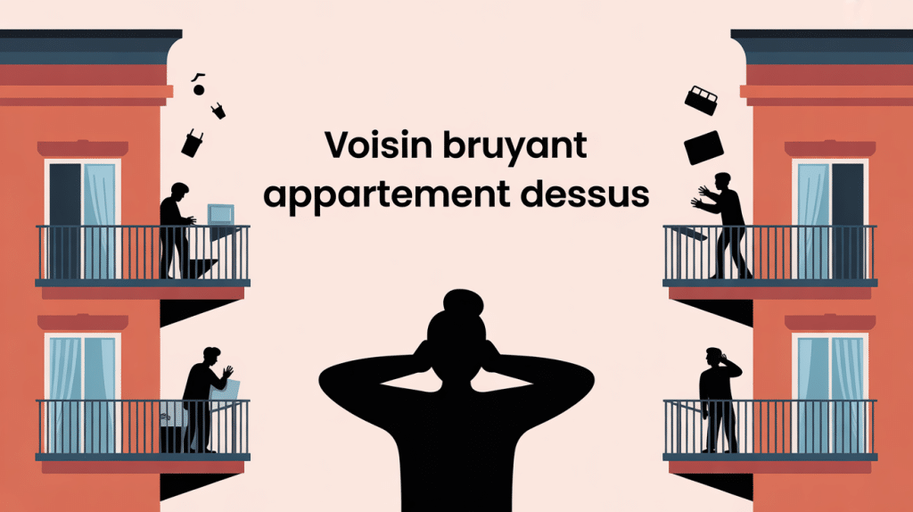 illustration se venger du bruit appartement du dessus immeuble