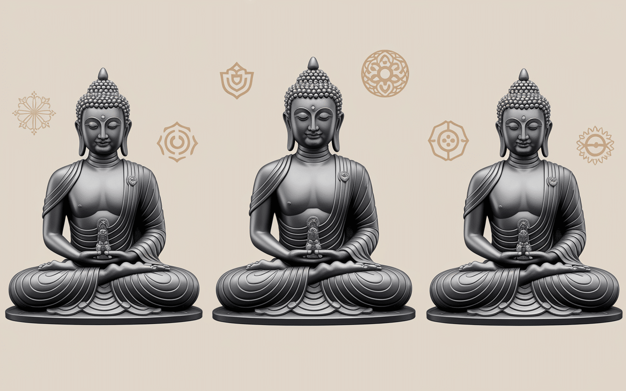 statues bouddha postures meditation enseignement paix