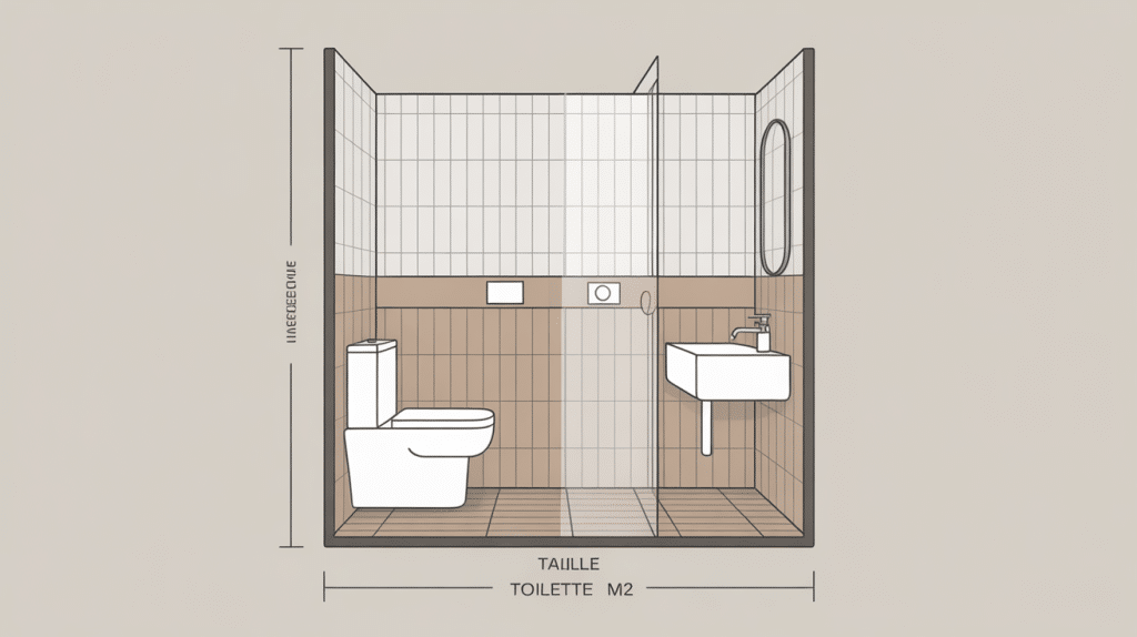 Plan toilette moderne taille toilette m2