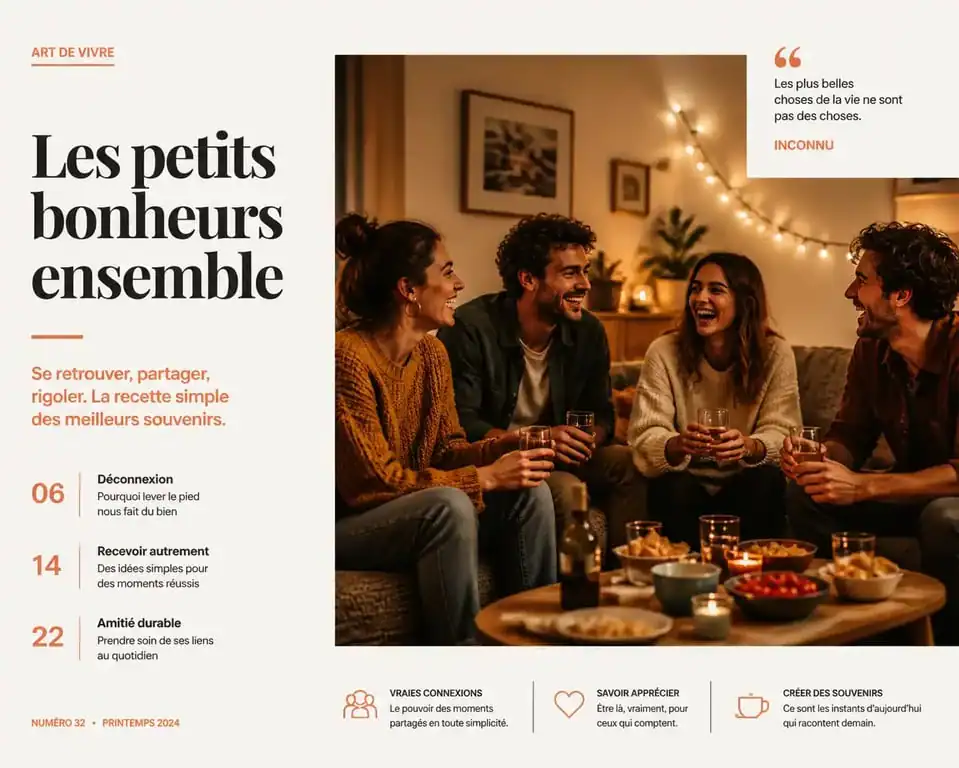 Groupe d'amis s'amusant lors d'une soirée conviviale à la maison avec des idées de trucs à faire entre pote à la maison.