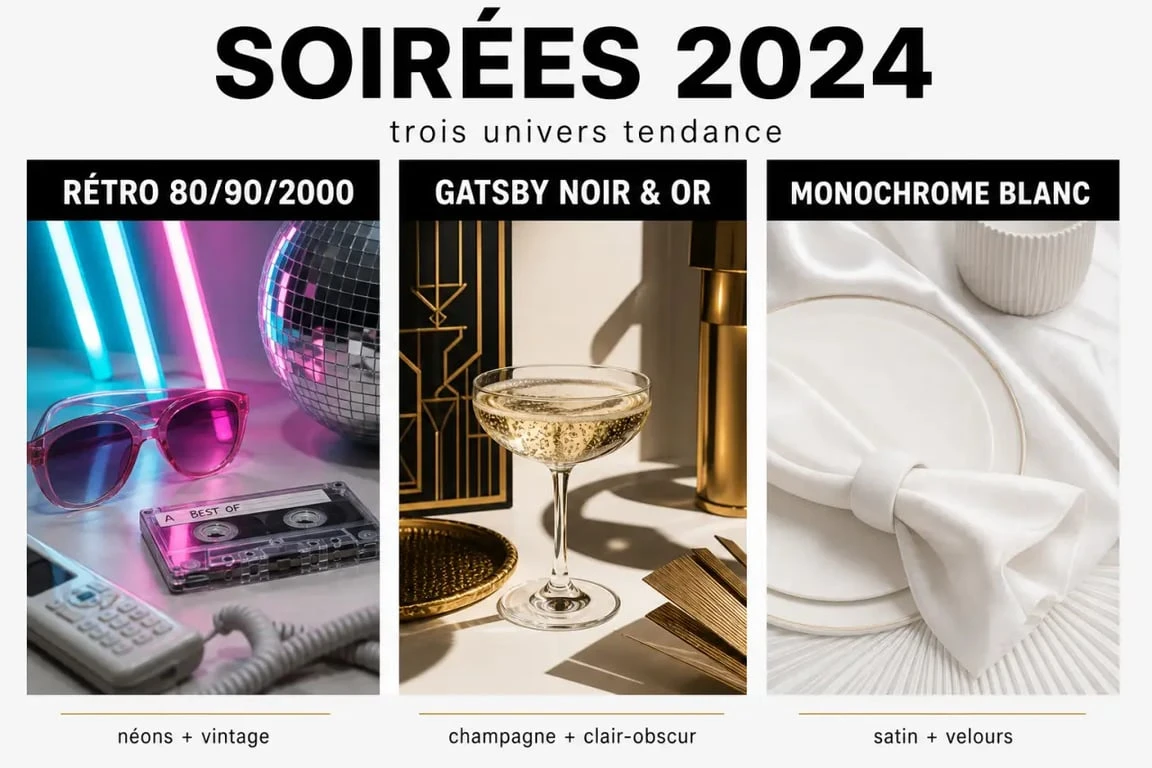 Thème de soirée tendance 2024 : moodboard rétro, Gatsby et monochrome pour s’inspirer rapidement