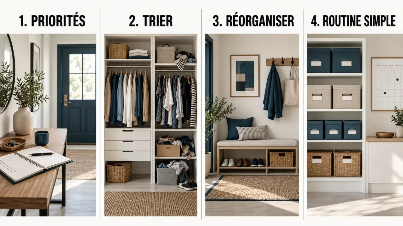 Les étapes d’une aide au rangement maison, du tri à l’organisation durable